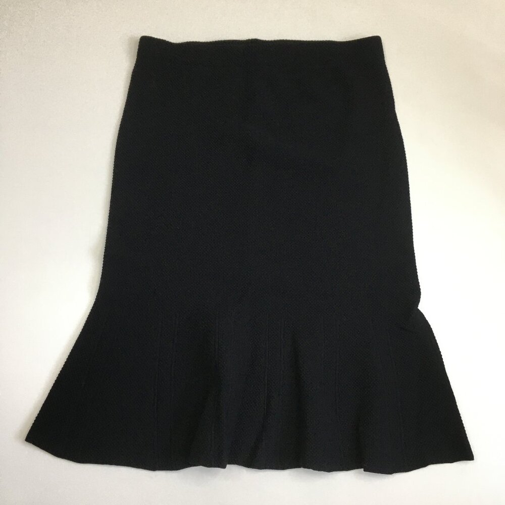 Rachel-RACHEL ROY Black Pull On Textured Ruffle Hem Skirt